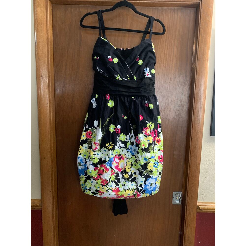 Torrid Floral Fit & Flare Dress Size 16 Black Tulle Party Spring